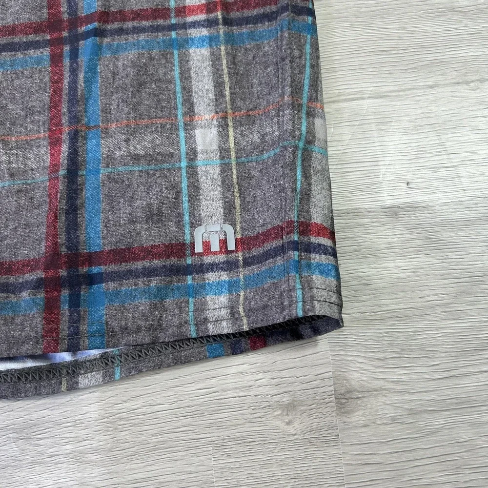 Travis Mathew‎ Shorts Mens 38 Gray Plaid Golf Stretch Performance Casual Chino